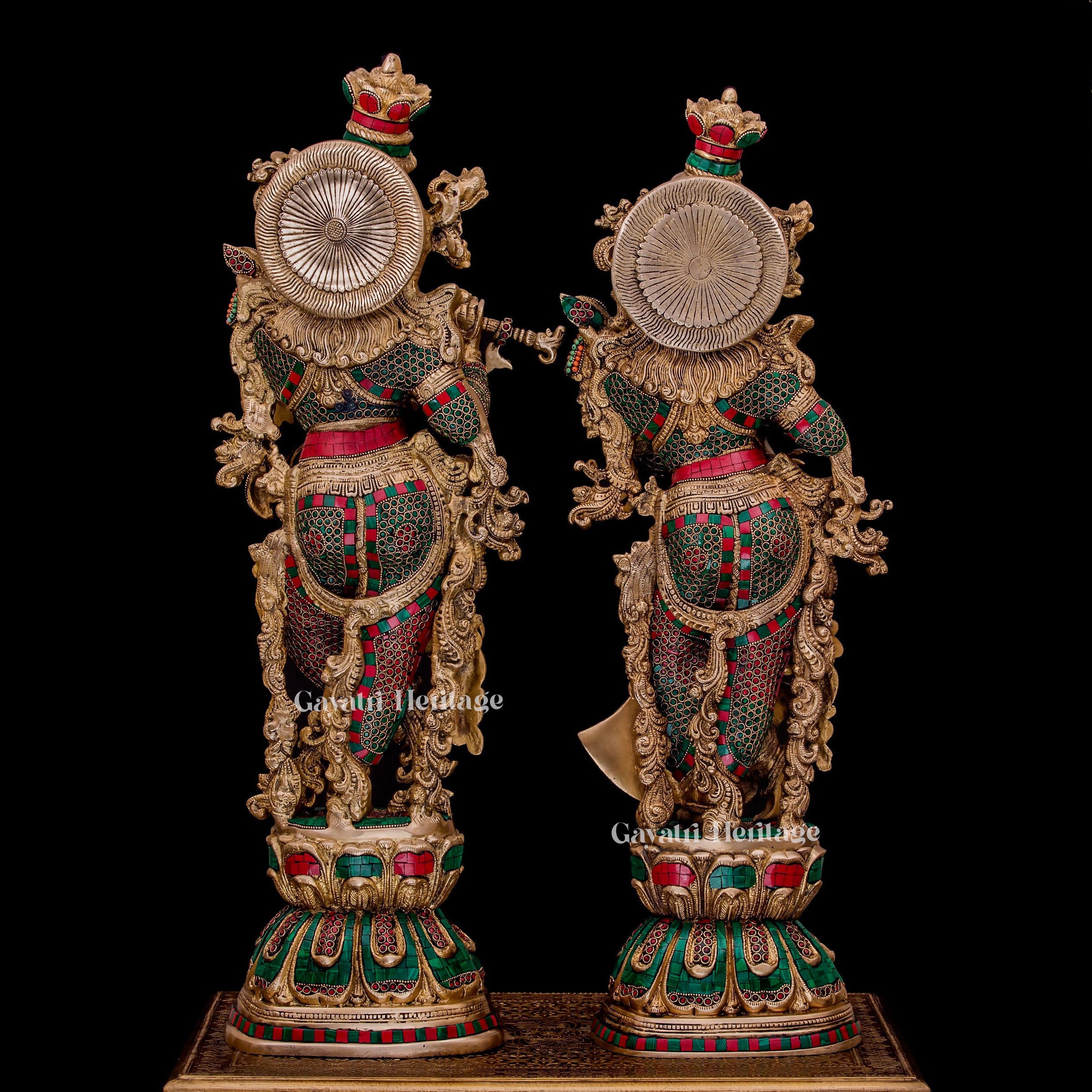 Brass Radha Krishna Statue – Symbol of Eternal Love | Gayatri Heritage