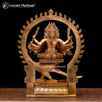 Brass Six Face Murugan Statue / Kartikeya Statue – Majestic Spiritual Sculpture | Gayatri Heritage