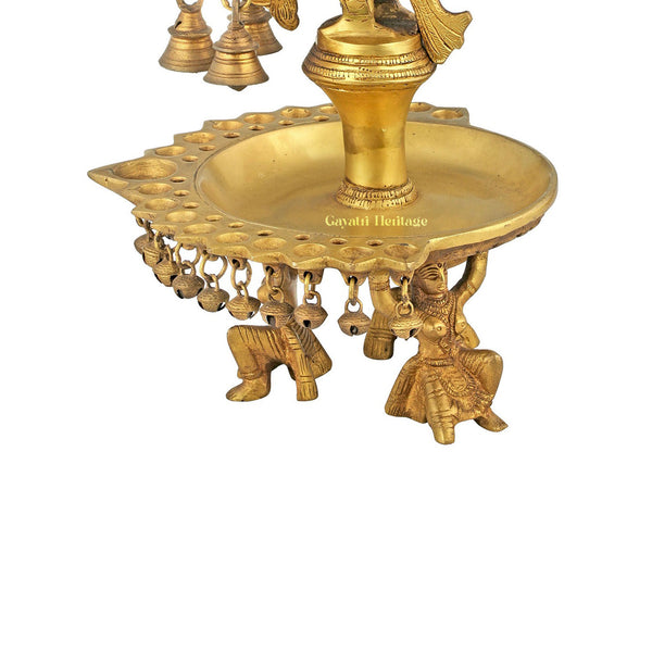 Brass Peacock Design Deepam – Graceful Lighting Art | Gayatri Heritage