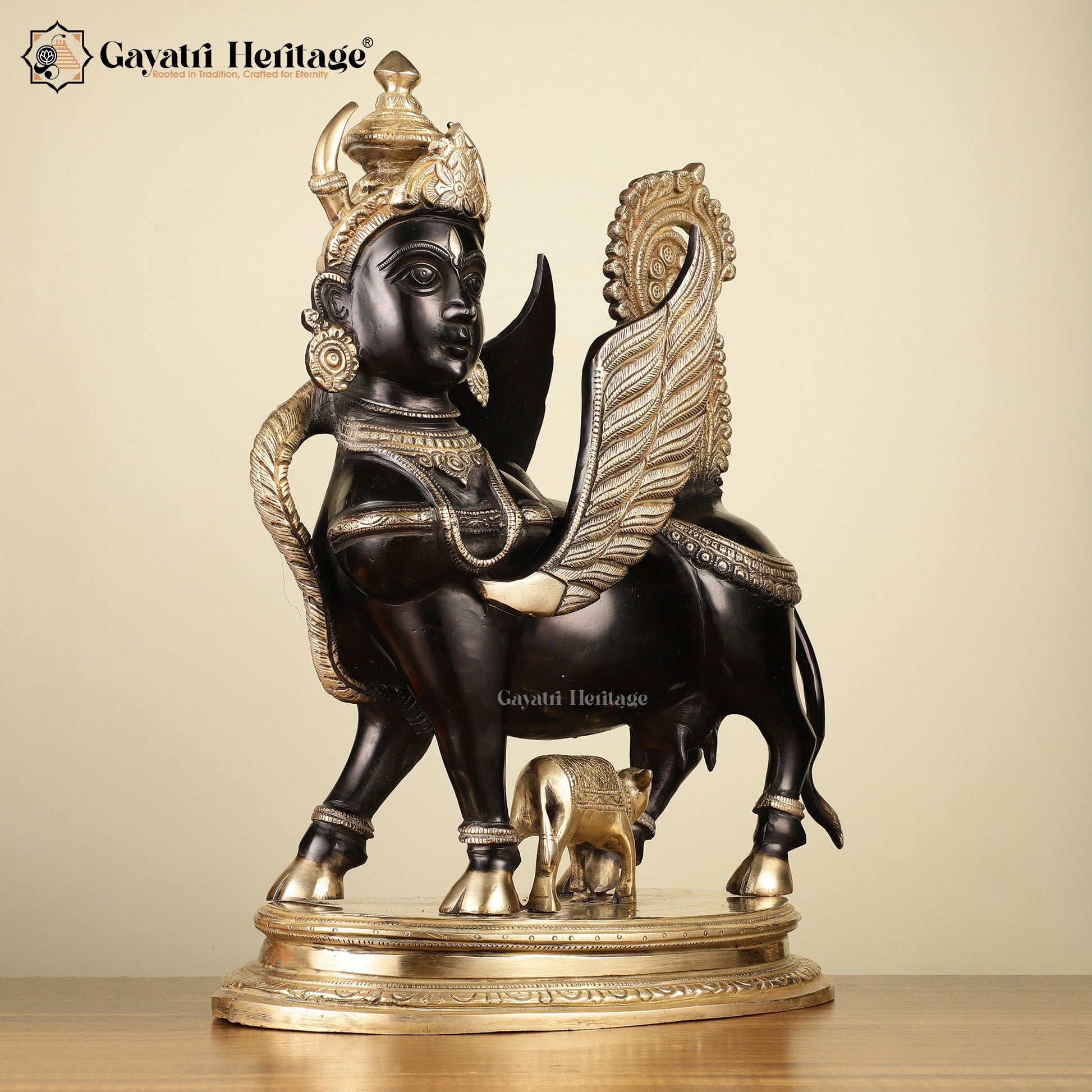 Sacred Brass Kamdhenu Cow – A Symbol of Prosperity, Nurturing, and Abundance | Gayatri Heritage