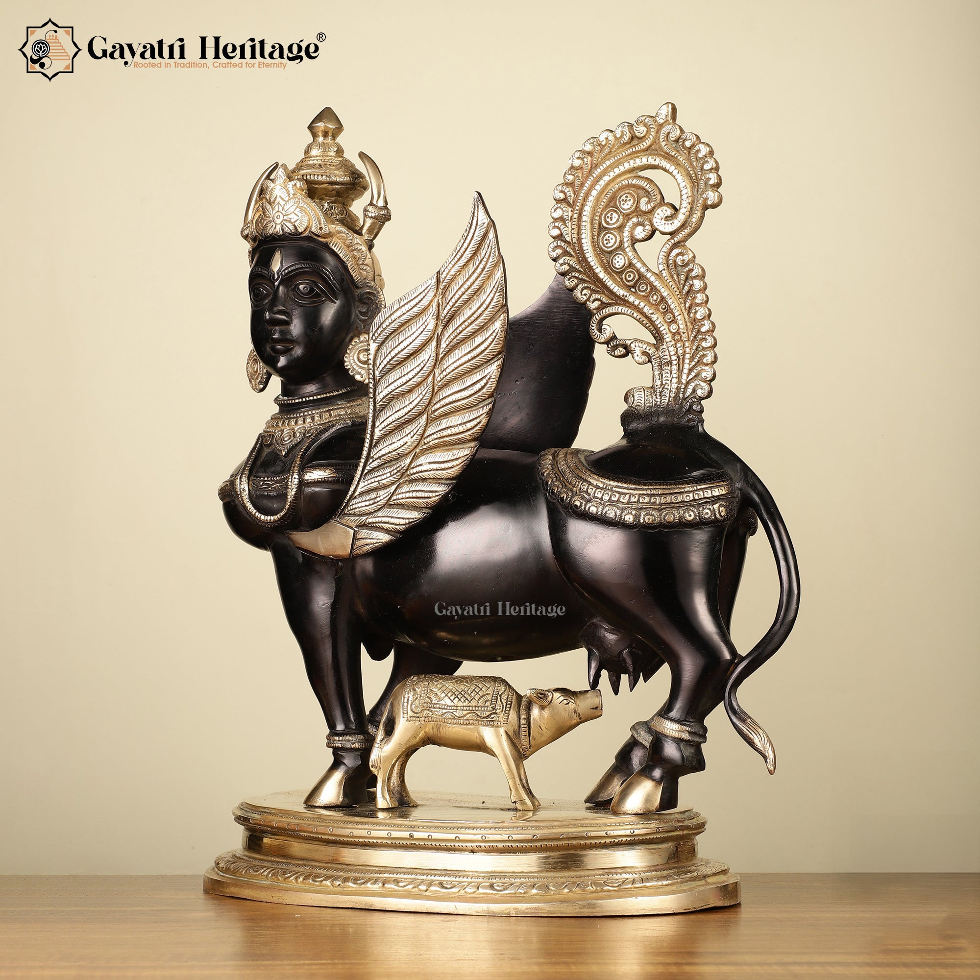 Sacred Brass Kamdhenu Cow – A Symbol of Prosperity, Nurturing, and Abundance | Gayatri Heritage