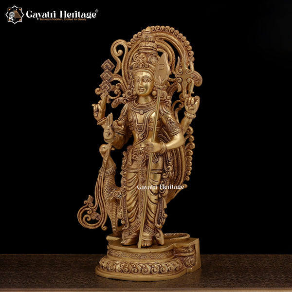 Brass Murugan Statue – Grace and Devotion | Gayatri Heritage