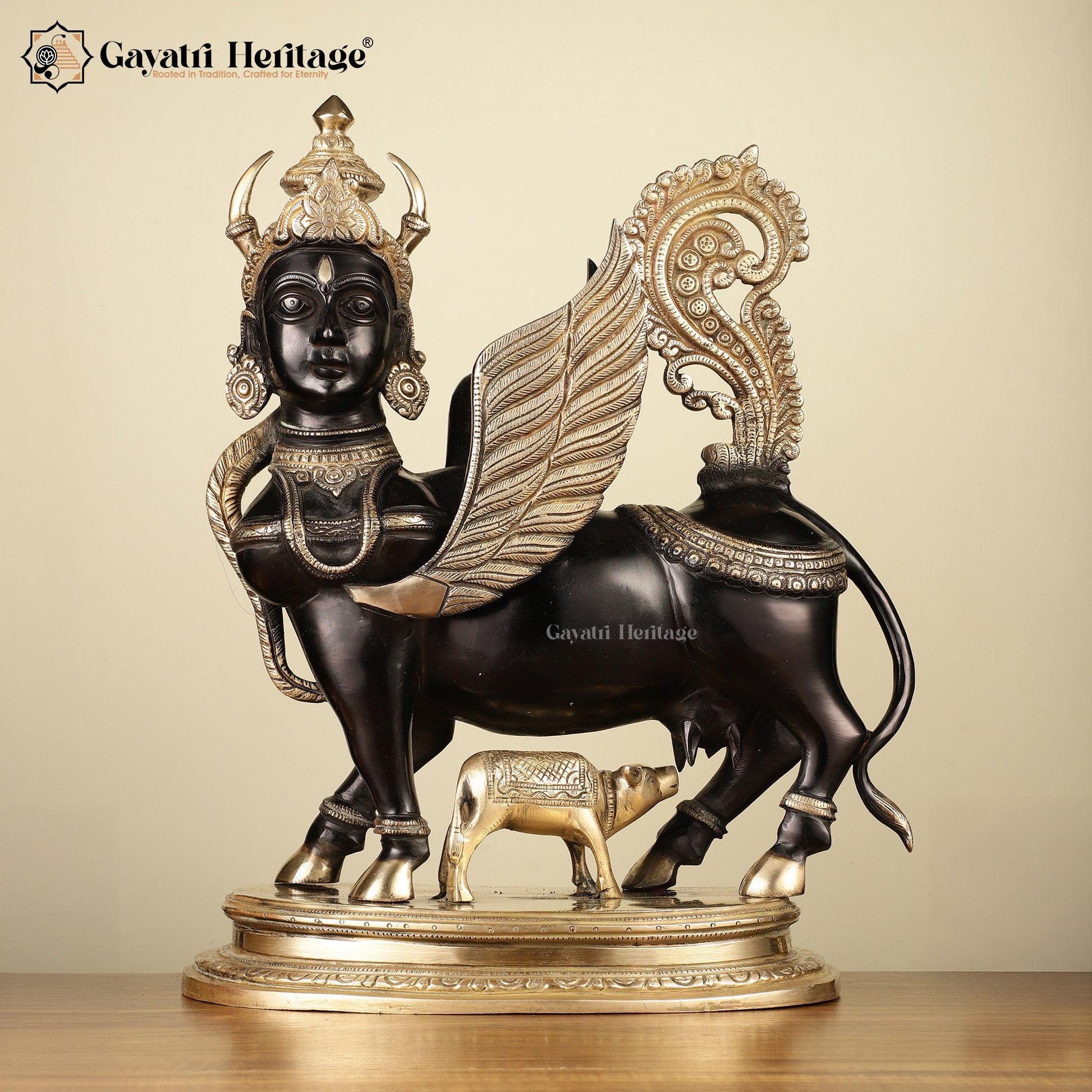Sacred Brass Kamdhenu Cow – A Symbol of Prosperity, Nurturing, and Abundance | Gayatri Heritage