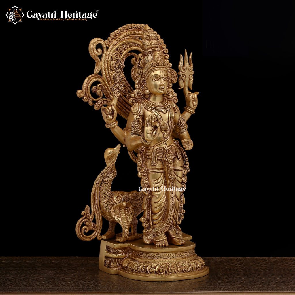 Brass Murugan Statue – Grace and Devotion | Gayatri Heritage