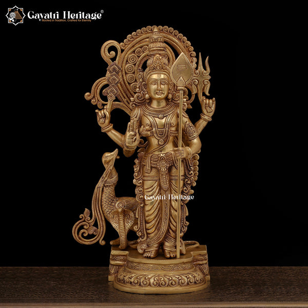 Brass Murugan Statue – Grace and Devotion | Gayatri Heritage