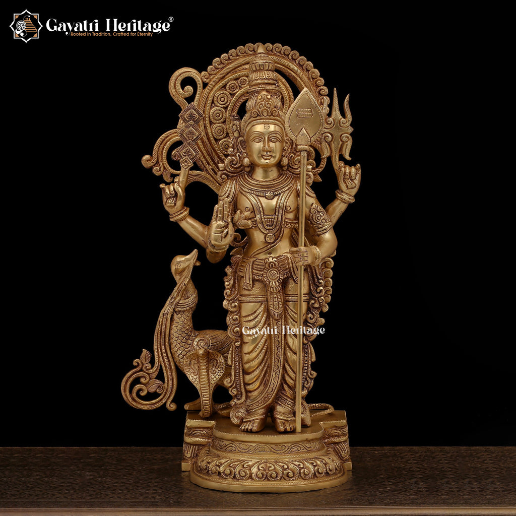 Brass Murugan Statue – Grace and Devotion | Gayatri Heritage