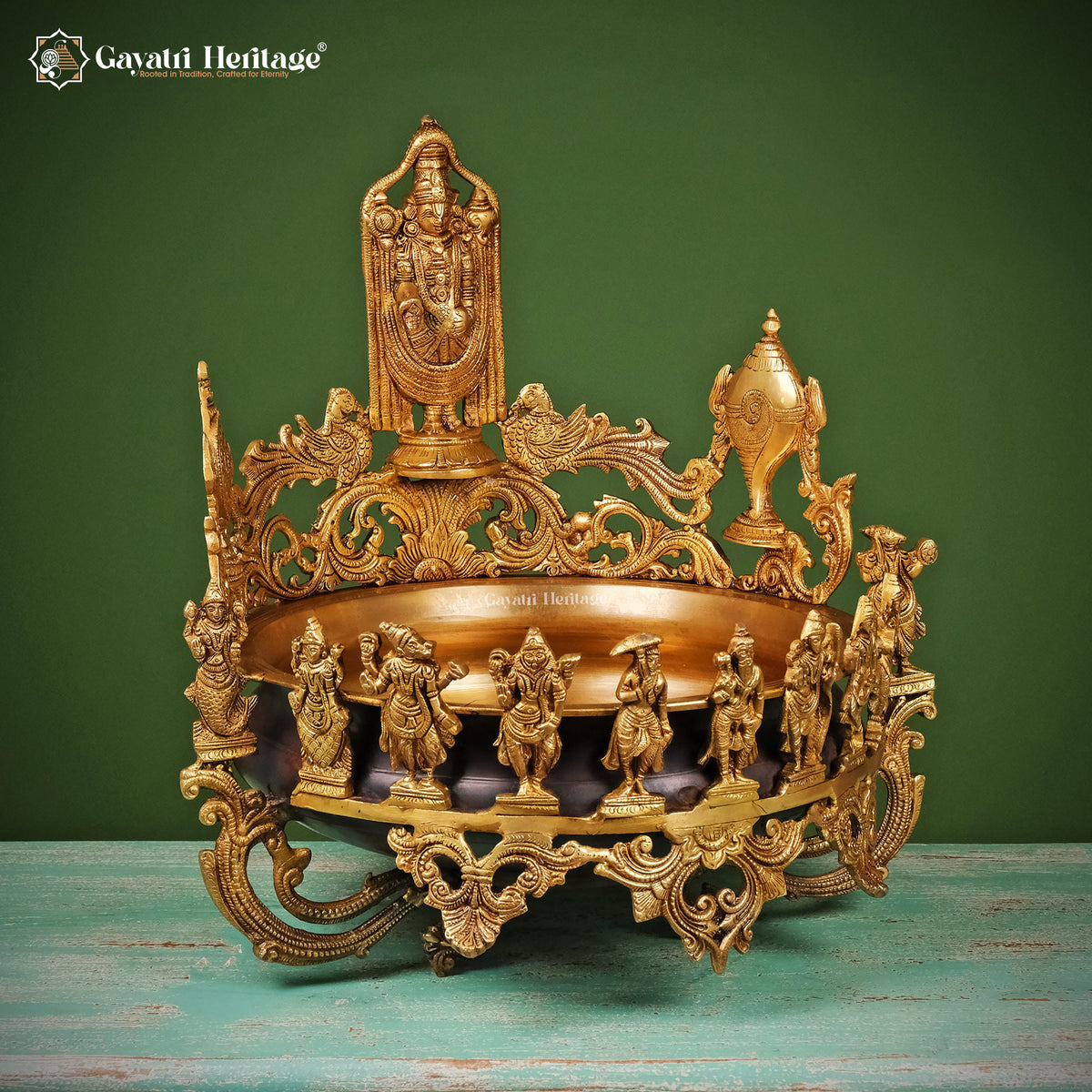 Brass Dasavtar Urli – Traditional Spiritual Decor | Gayatri Heritage
