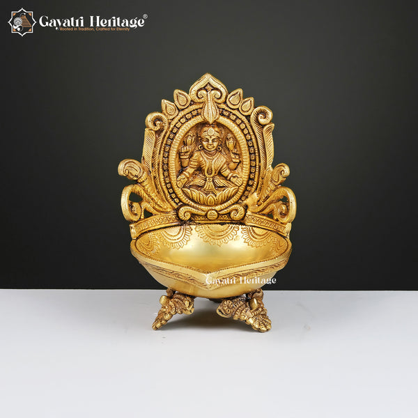 Brass Ganesh & Laxmi Diya Lamp (Pair) – Light of Prosperity | Gayatri Heritage