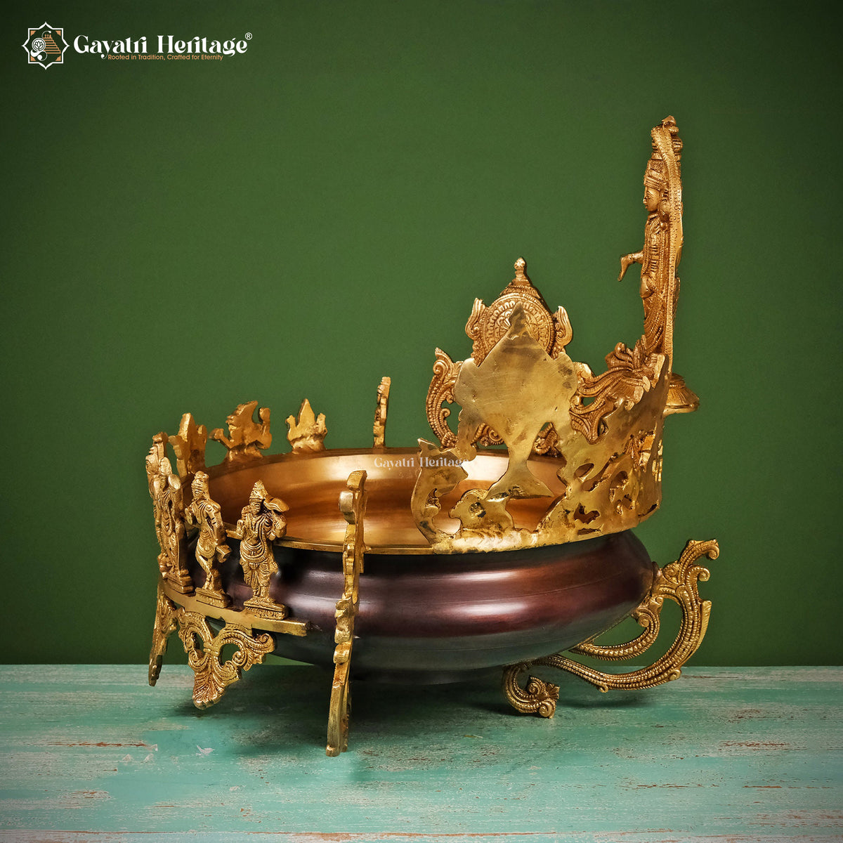 Brass Dasavtar Urli – Traditional Spiritual Decor | Gayatri Heritage