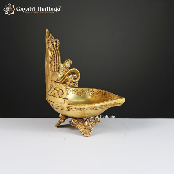 Brass Ganesh & Laxmi Diya Lamp (Pair) – Light of Prosperity | Gayatri Heritage