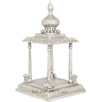 Brass Handmade Temple in Gold, Silver, & Brown – Divine Sanctuary | Gayatri Heritage