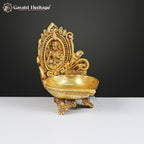 Brass Ganesh & Laxmi Diya Lamp (Pair) – Light of Prosperity | Gayatri Heritage