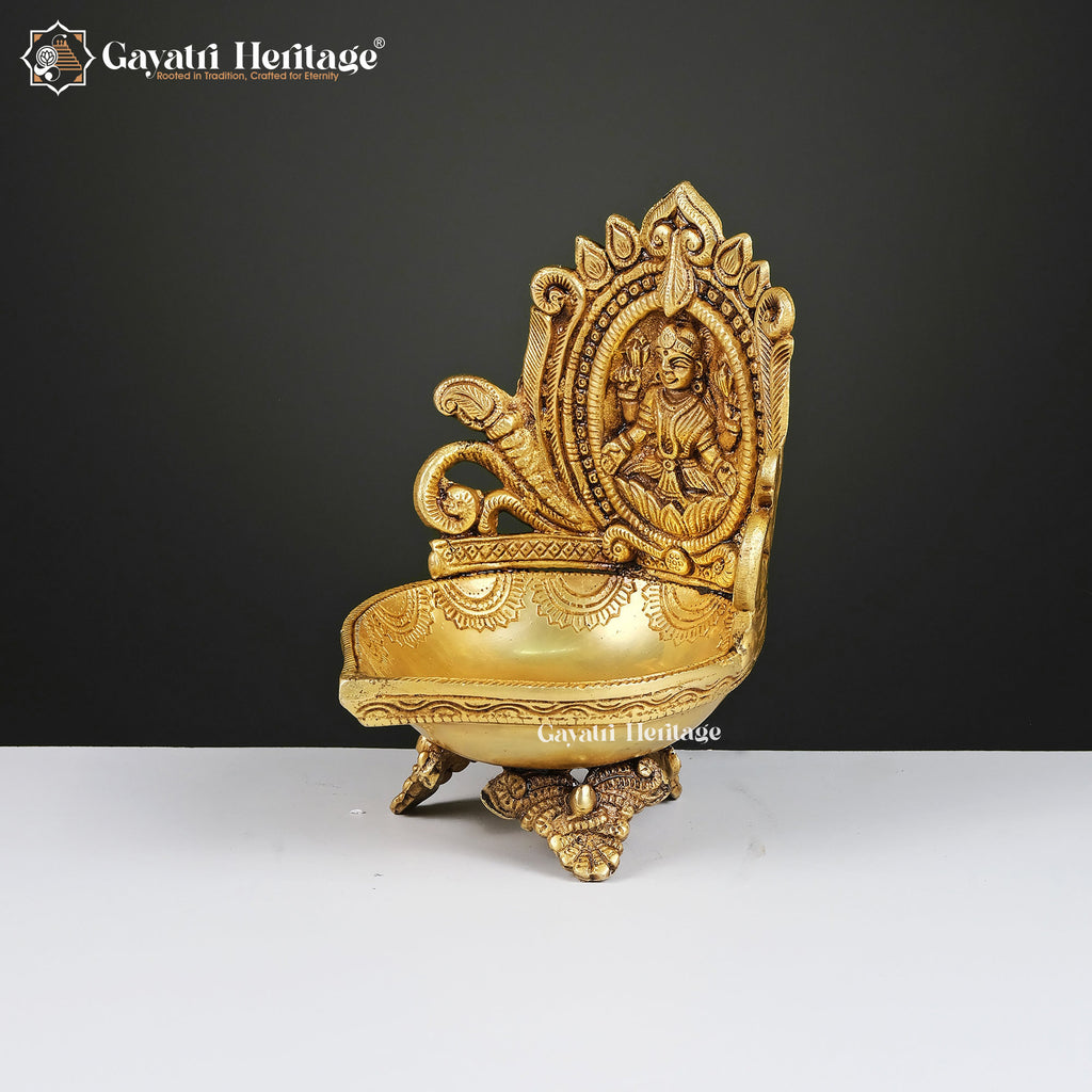Brass Ganesh & Laxmi Diya Lamp (Pair) – Light of Prosperity | Gayatri Heritage