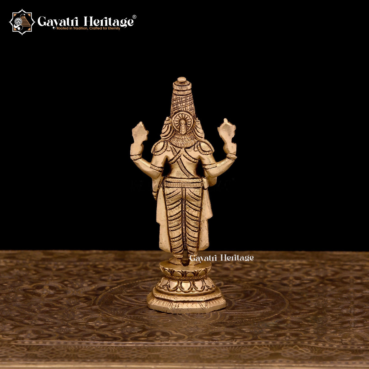 Brass Tirupati Balaji Statue/ Venkateshwara Idol – Sacred Elegance | Gayatri Heritage