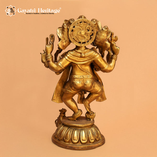 Brass Panchmukhi Dancing Ganesh – Vibrant Artistic Idol | Gayatri Heritage