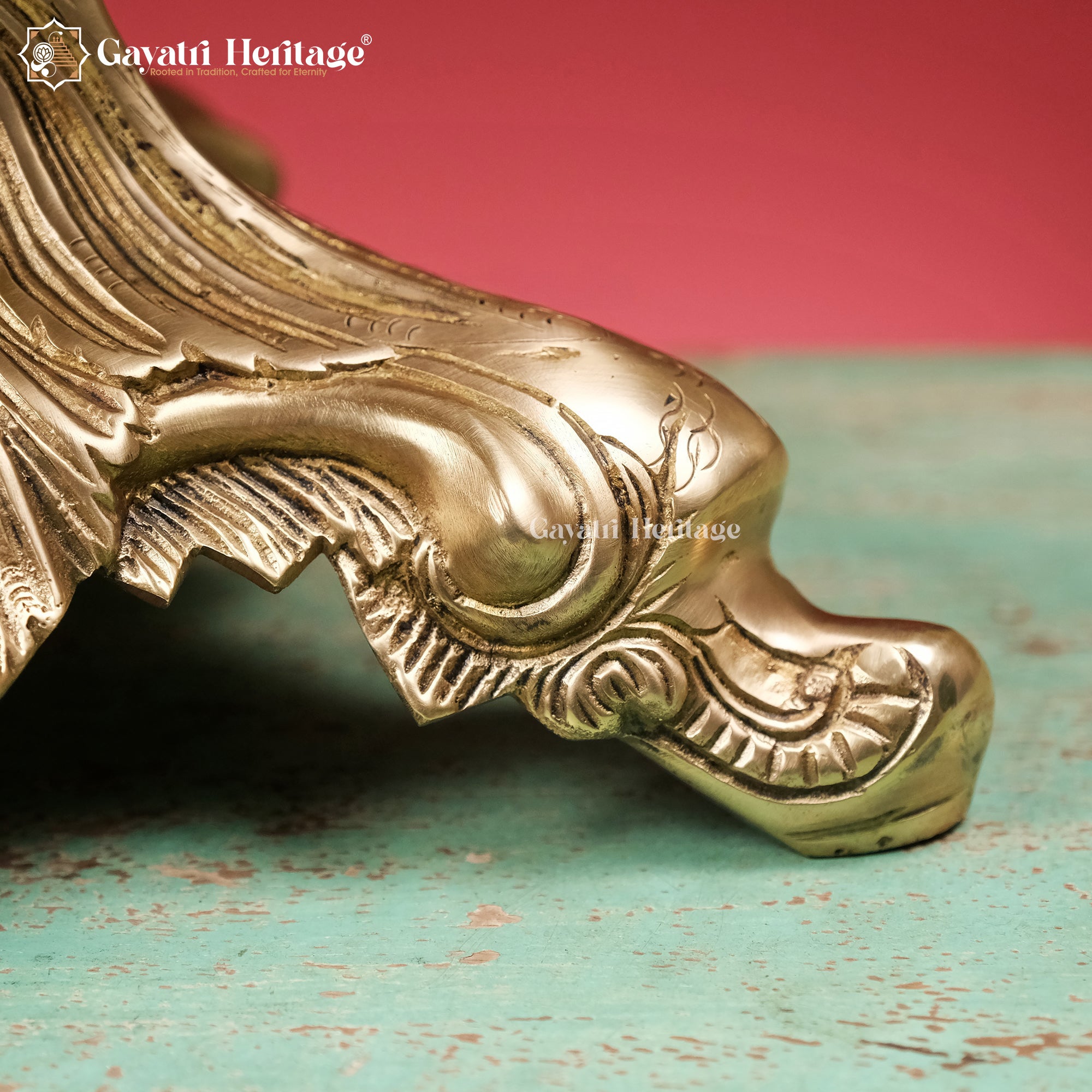 Brass Chowki Stand – Sturdy Puja Pedestal | Gayatri Heritage