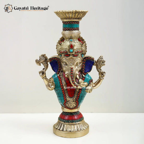 Brass Ganesha Candle Stand – Divine Lighting Decor | Gayatri Heritage