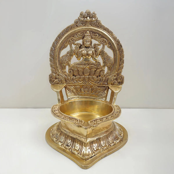 Huge Brass Lakshmi Lamp – Traditional Temple Diya | Gayatri Heritage