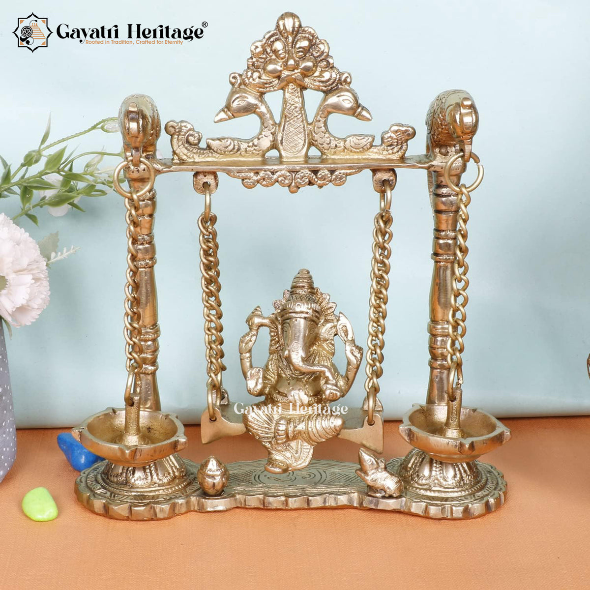 Brass Ganesha Jhula – Auspicious Swing Decor Idol | Gayatri Heritage