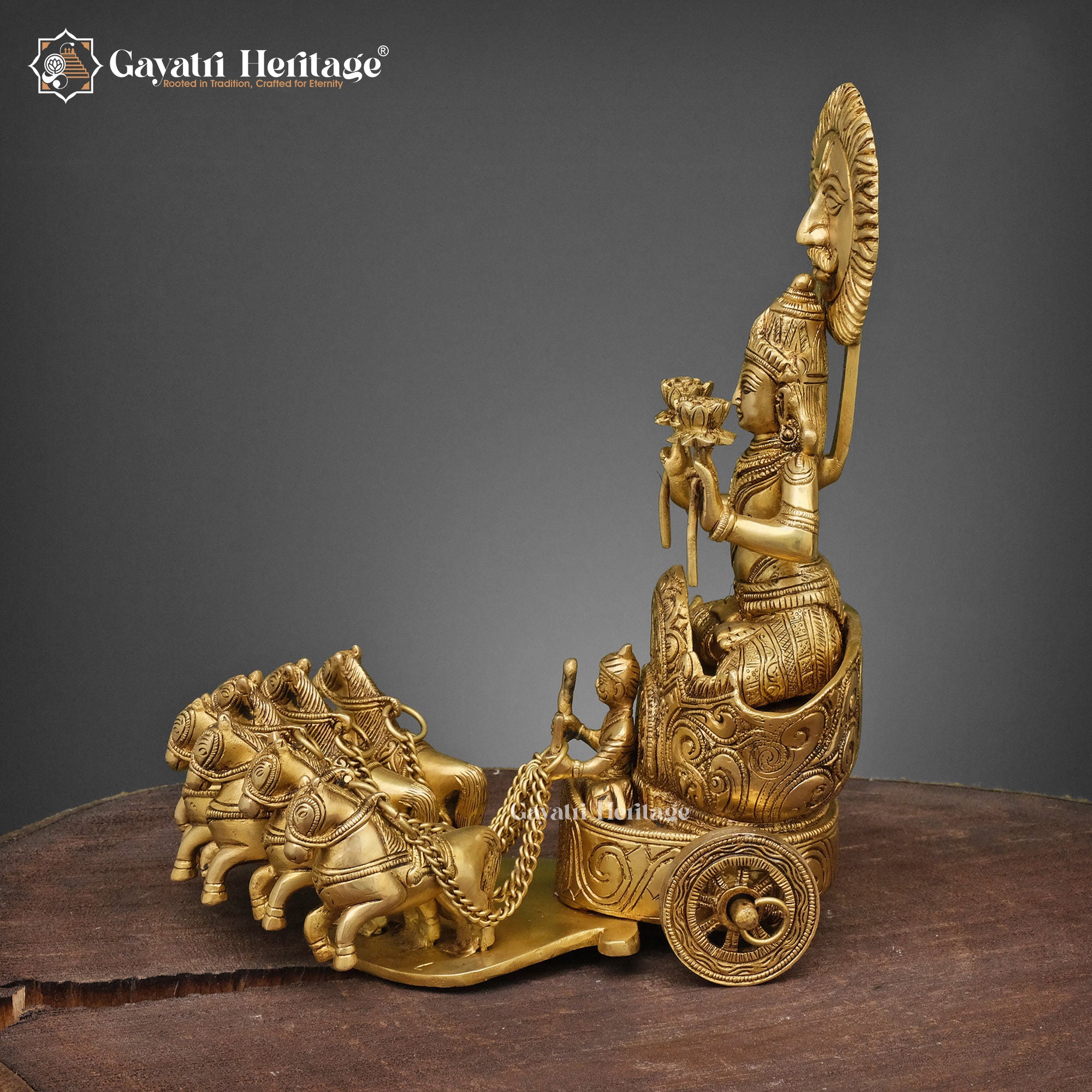 Brass Surya Rath – Divine Sun Chariot Sculpture