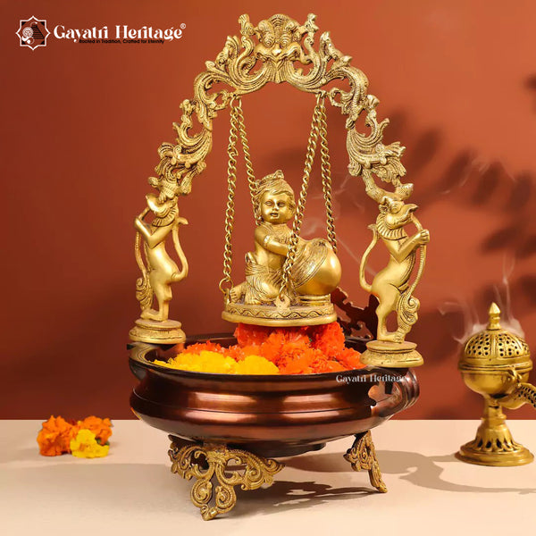 Brass Bal Gopal Urli – Sacred Décor for Auspicious Beginnings | Gayatri Heritage