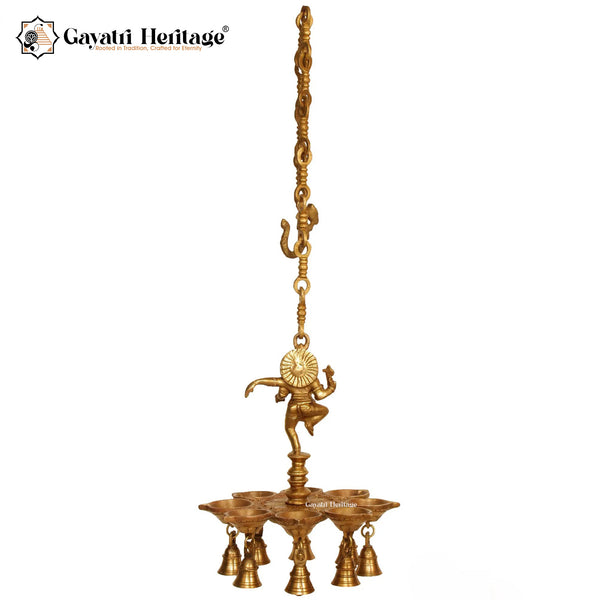 Brass Ganesh Diya with Chain – Elegant Hanging Décor | Gayatri Heritage