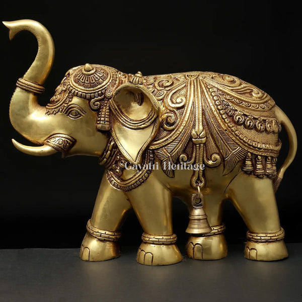 Brass Elephant Wall Art Pair – Traditional Decor | Gayatri Heritage