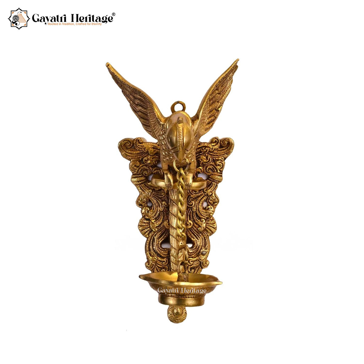Brass Parrot Design Wall Decor Diya – Elegant Lighting with Artistic Charm | Gayatri Heritage