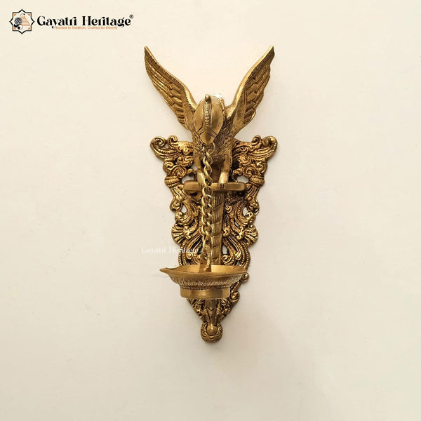 Brass Parrot Design Wall Decor Diya – Elegant Lighting with Artistic Charm | Gayatri Heritage