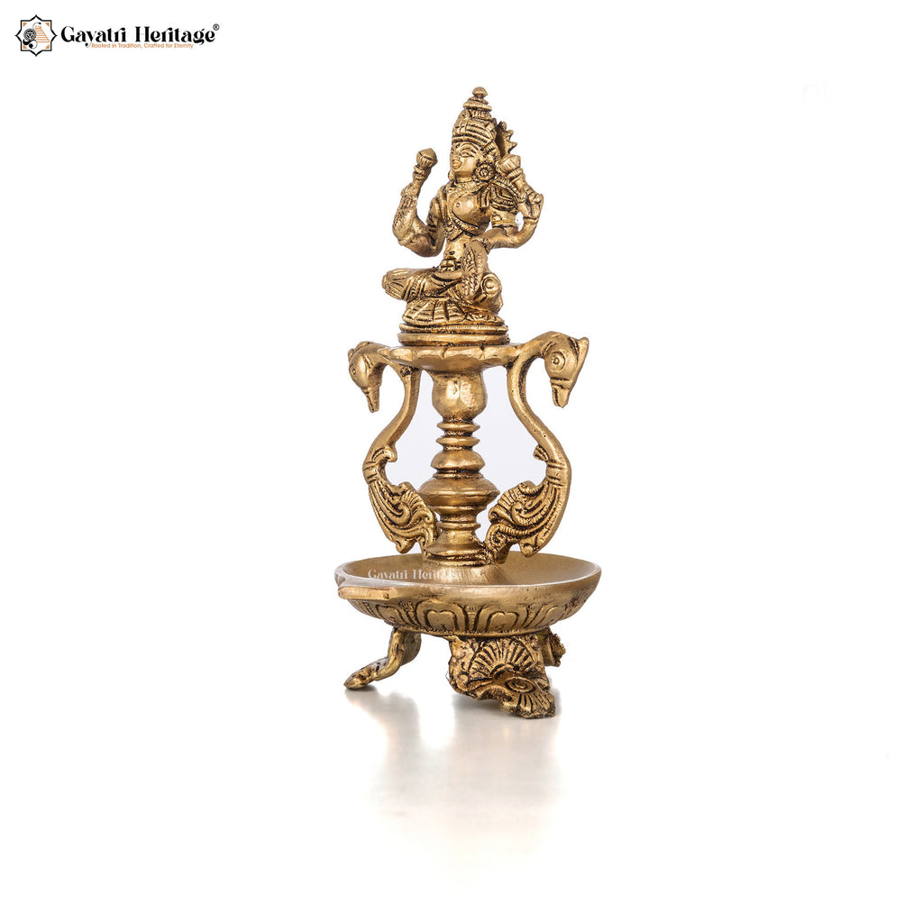 Brass Ganesh Laxmi Diya – Illuminate Your Space with Blessings | Gayatri Heritage