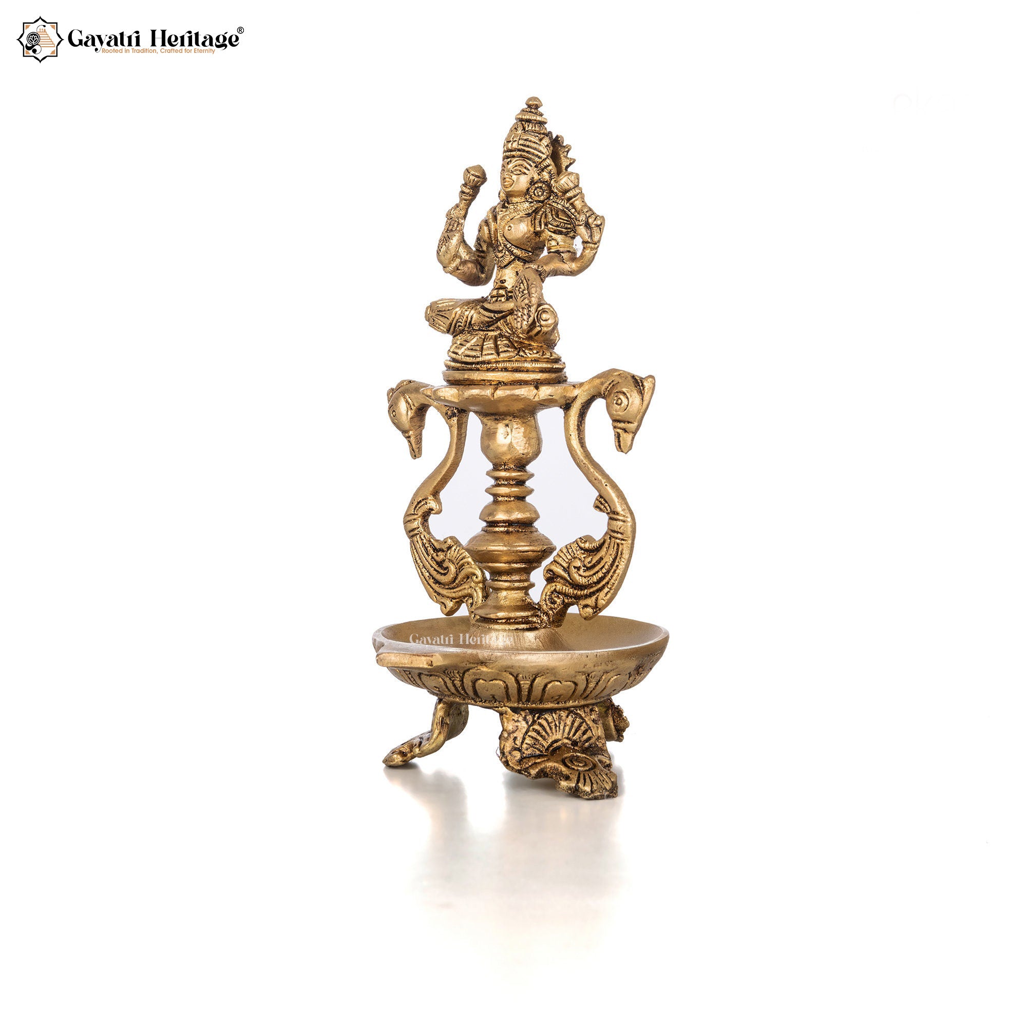 Brass Ganesh Laxmi Diya – Illuminate Your Space with Blessings | Gayatri Heritage