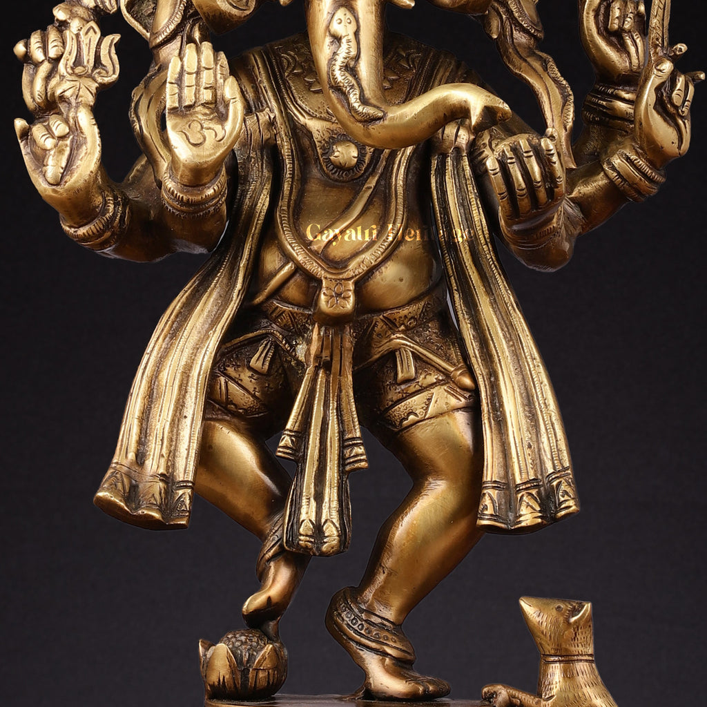 Brass Panchmukhi Ganesha – Antique Finish Charm | Gayatri Heritage