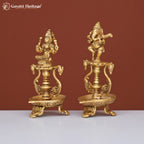 Brass Ganesh Laxmi Diya – Illuminate Your Space with Blessings | Gayatri Heritage