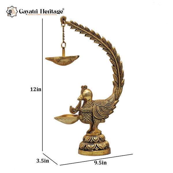 Brass Peacock Diya – Graceful Illumination for Every Occasion | Gayatri Heritage