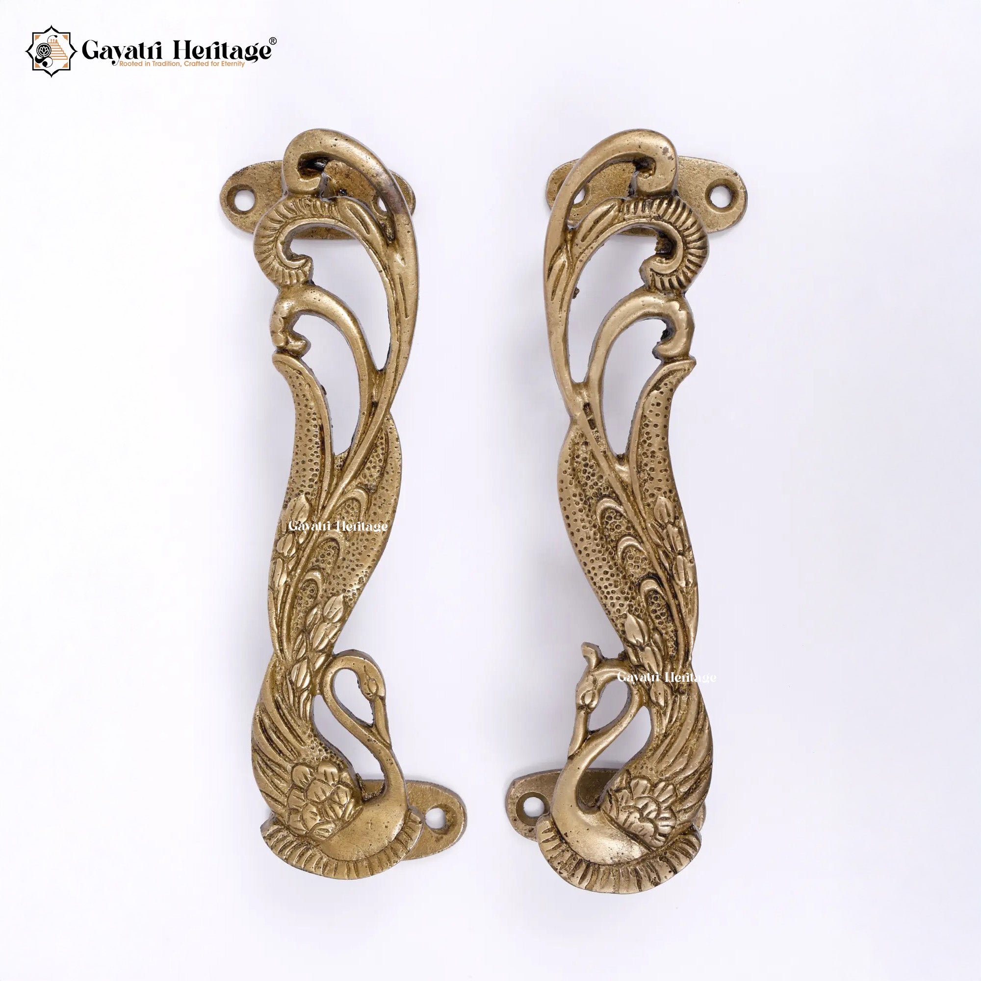 Brass Peacock Door Handle – Elegant & Traditional | Gayatri Heritage