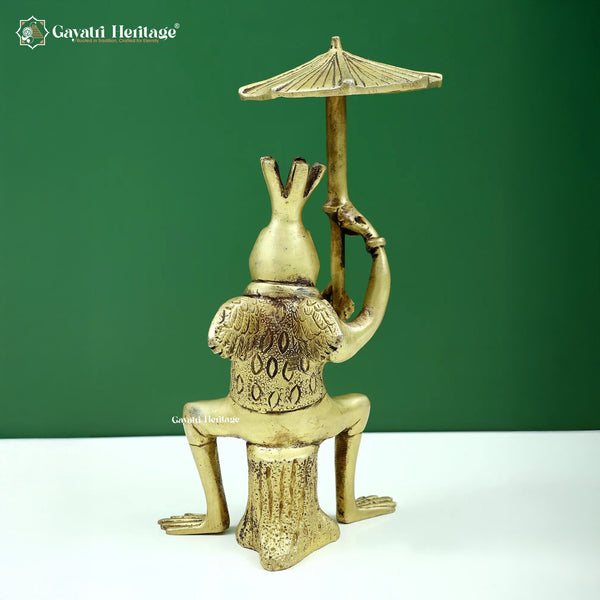 Brass Umbrella Figurine – Unique Decorative Sculpture | Gayatri Heritage