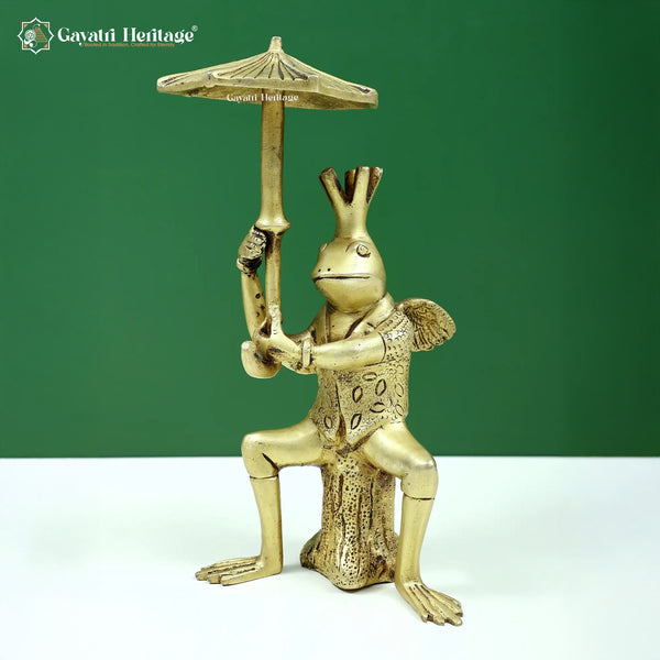 Brass Umbrella Figurine – Unique Decorative Sculpture | Gayatri Heritage