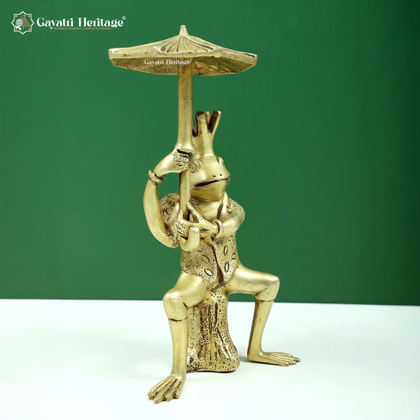 Brass Umbrella Figurine – Unique Decorative Sculpture | Gayatri Heritage