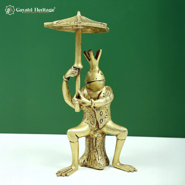 Brass Umbrella Figurine – Unique Decorative Sculpture | Gayatri Heritage