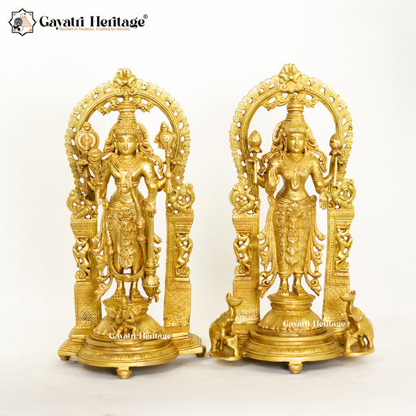 Brass Vishnu Laxmi Statue – Divine Blessings for Your Home | Gayatri Heritage