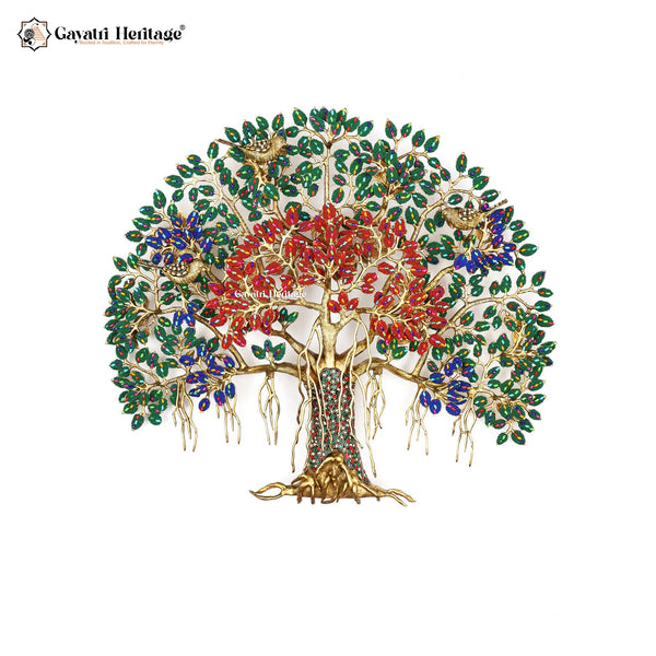 Brass Kalpvriksha with Stone Work – Sacred Tree Statue | Gayatri Heritage