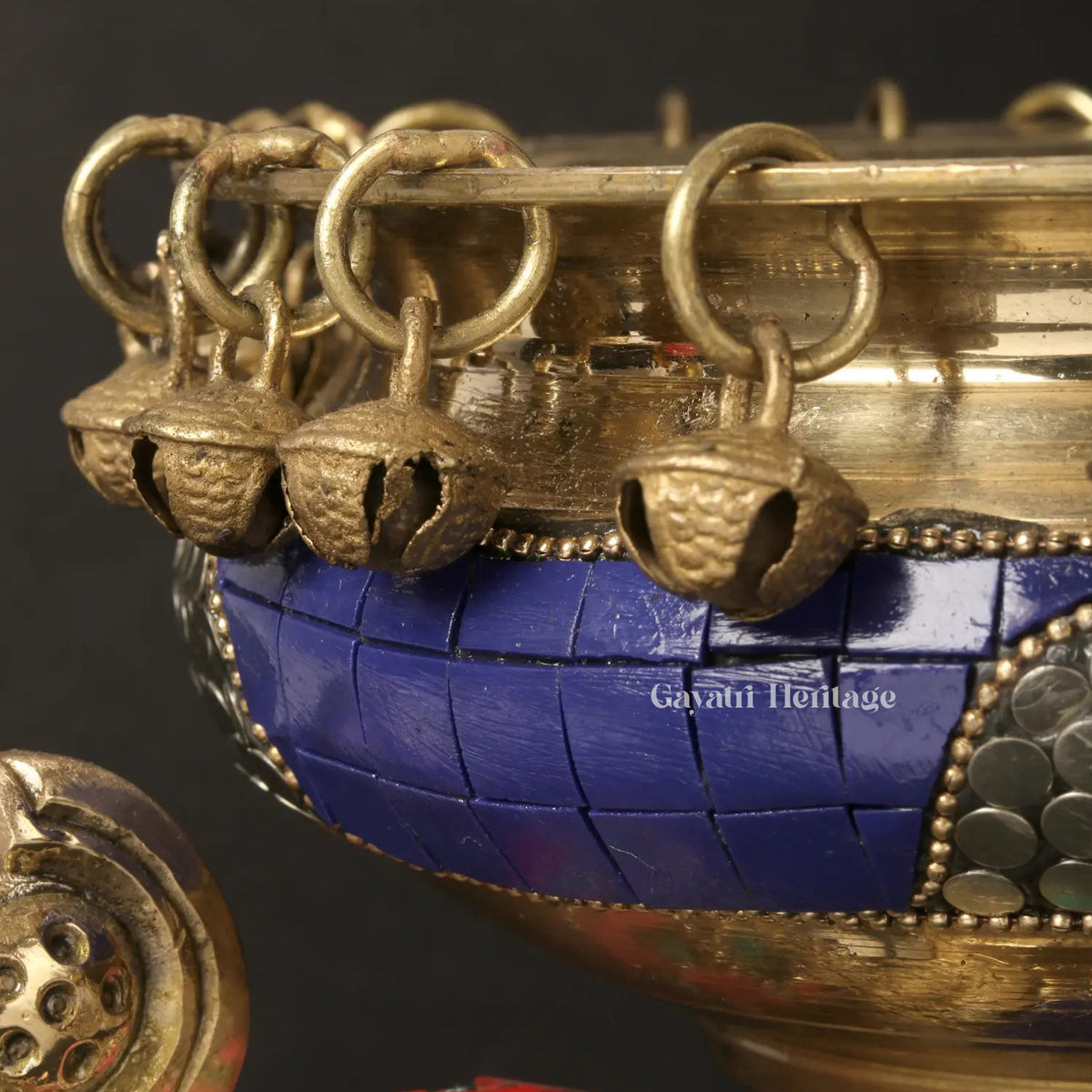 Brass Elephant with Urli in Stone Work – Royal Decor | Gayatri Heritage