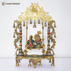 Brass Radha Krishna Jhula – Divine Stone Work Craft | Gayatri Heritage