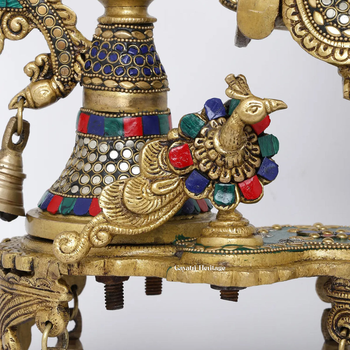 Brass Radha Krishna Jhula – Divine Stone Work Craft | Gayatri Heritage