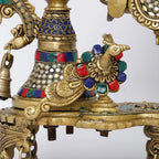 Brass Radha Krishna Jhula – Divine Stone Work Craft | Gayatri Heritage