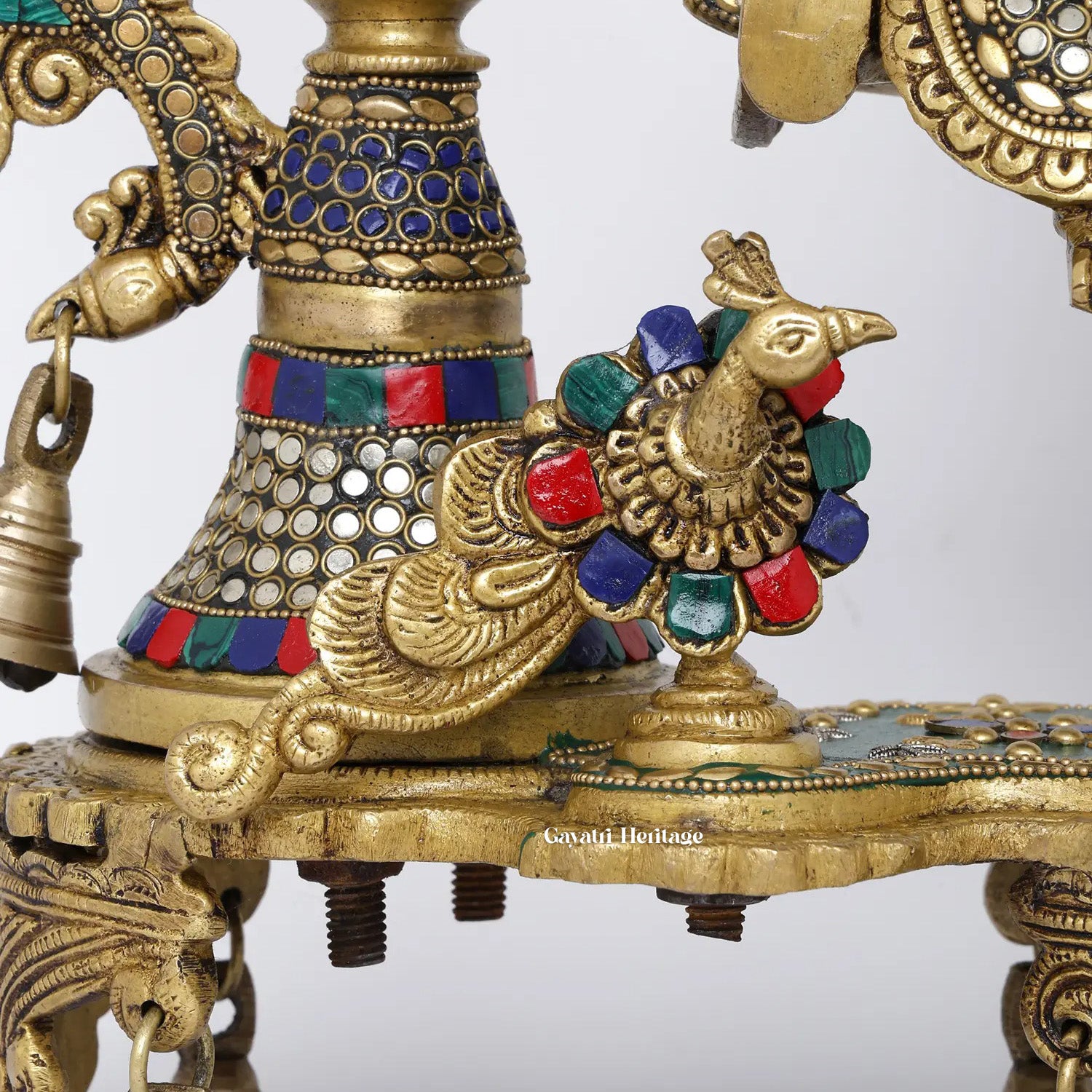 Brass Radha Krishna Jhula – Divine Stone Work Craft | Gayatri Heritage