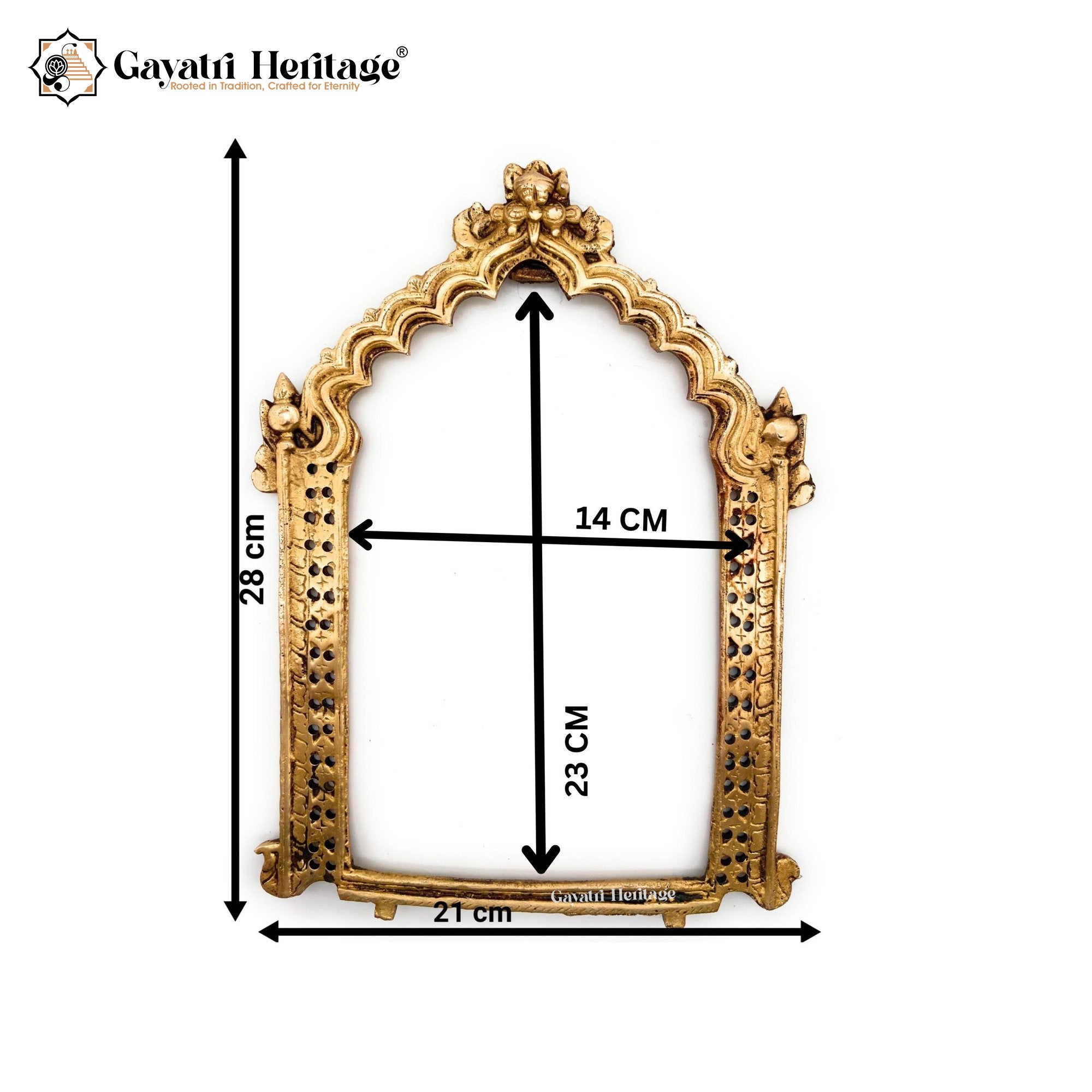 Brass Wall Decor Frame – Elegant Spiritual Art | Gayatri Heritage