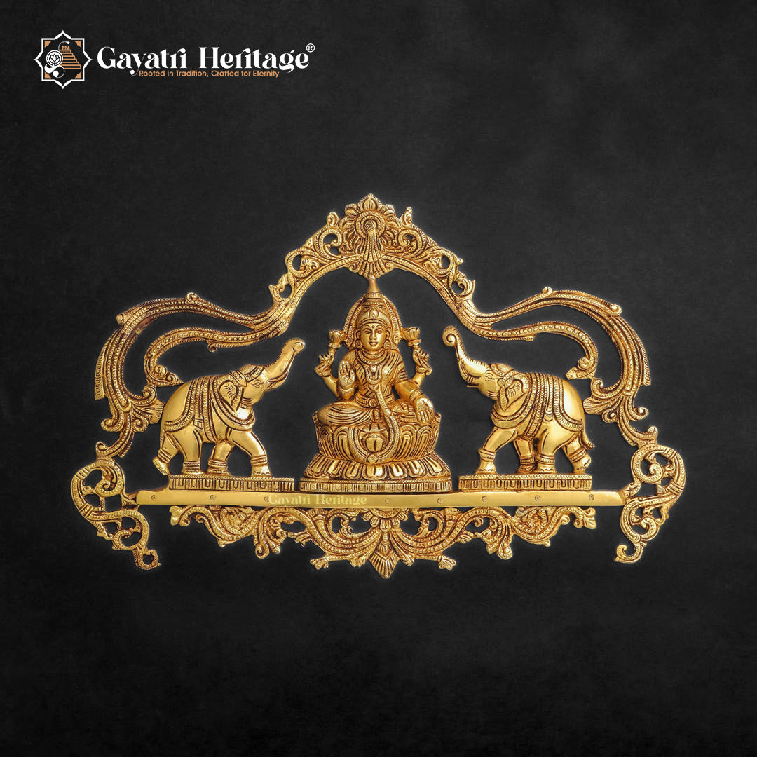 Brass Gaja Laxmi Wall Hanging – Symbol of Prosperity | Gayatri Heritage