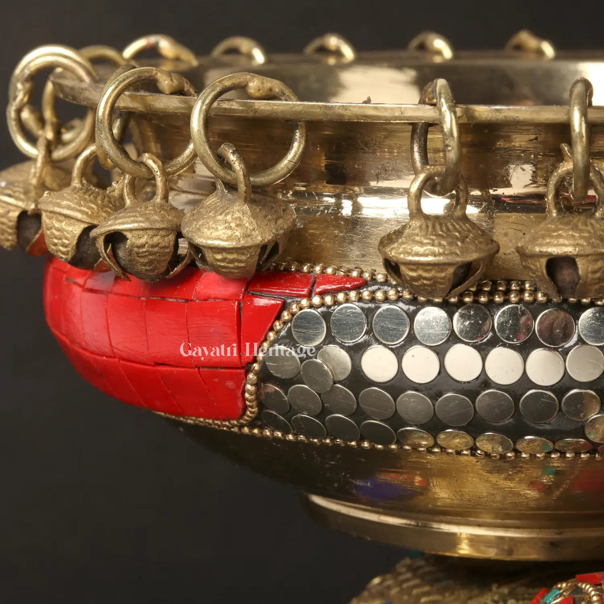 Brass Elephant with Urli in Stone Work – Royal Decor | Gayatri Heritage