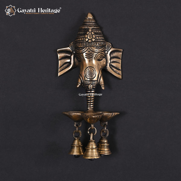 Brass Ganesh Wall Décor – Divine Charm with Bells | Gayatri Heritage